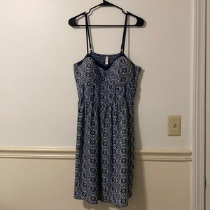 Blue and White Dress with Adjustable Straps